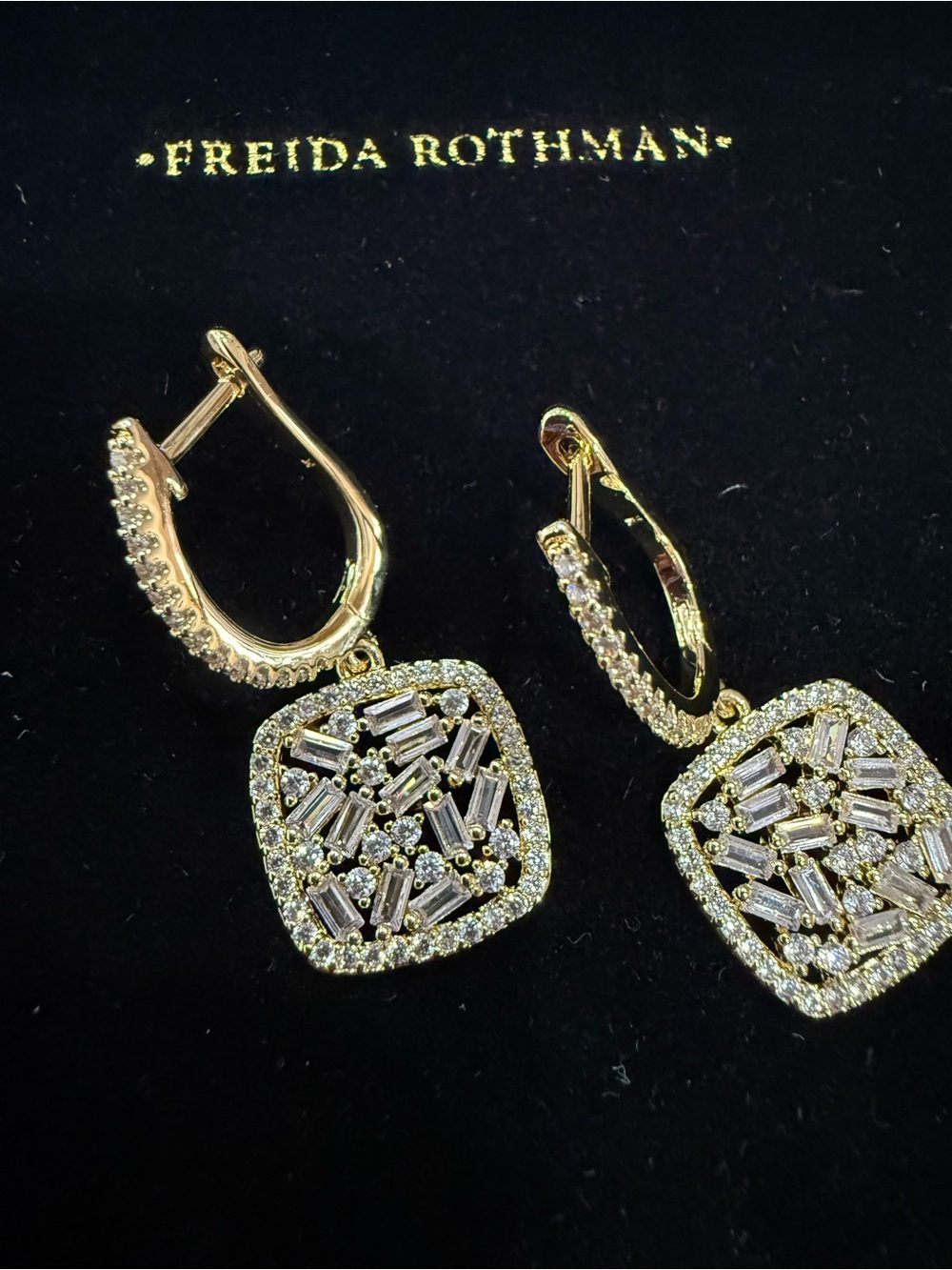Freida Rothman Gold Filigree Drop Earrings - Gold